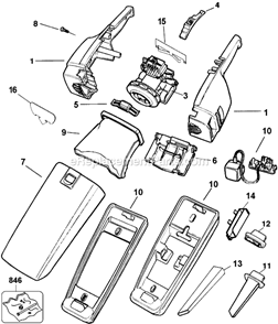 Page A Diagram and Parts List for HV4200B  Black and Decker Hand Vacuum